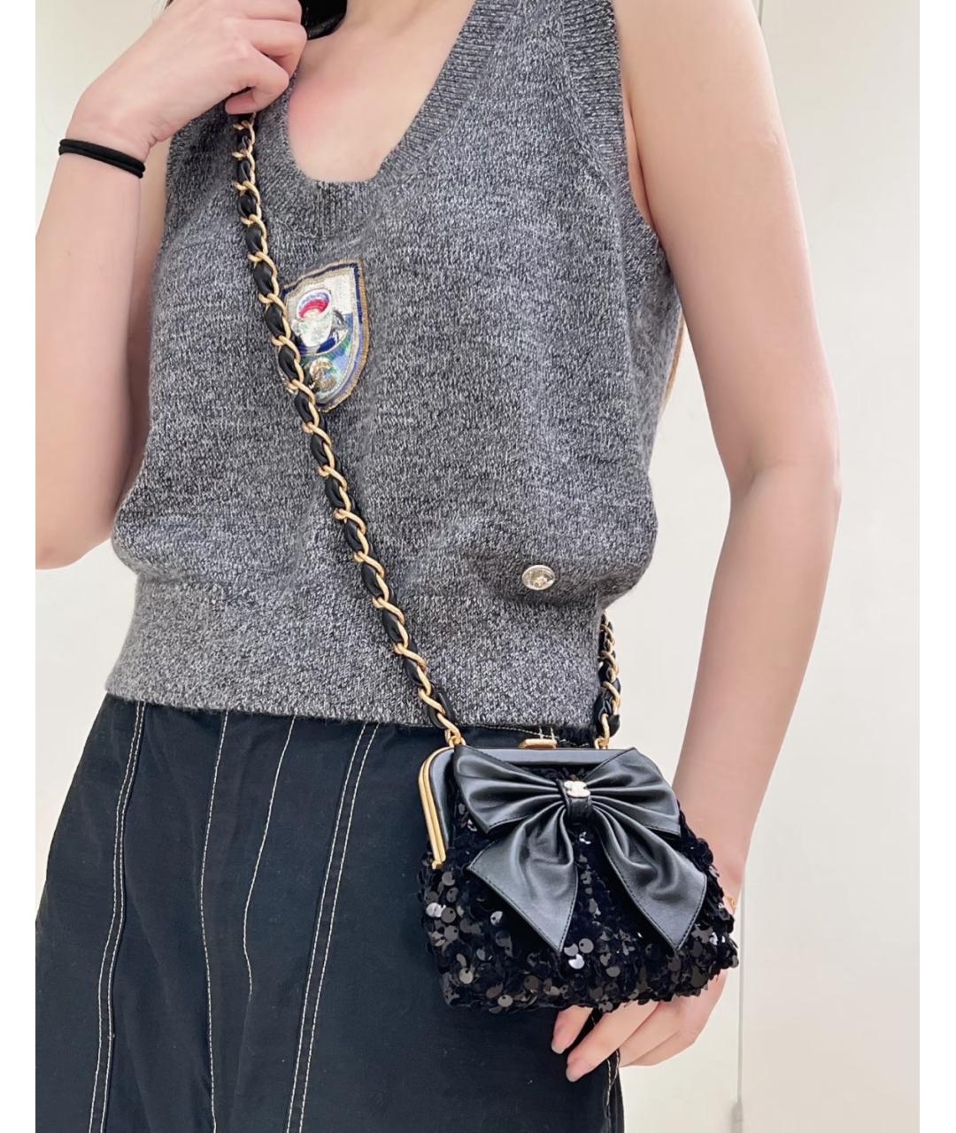 CHANEL Черная сумка через плечо, фото 6