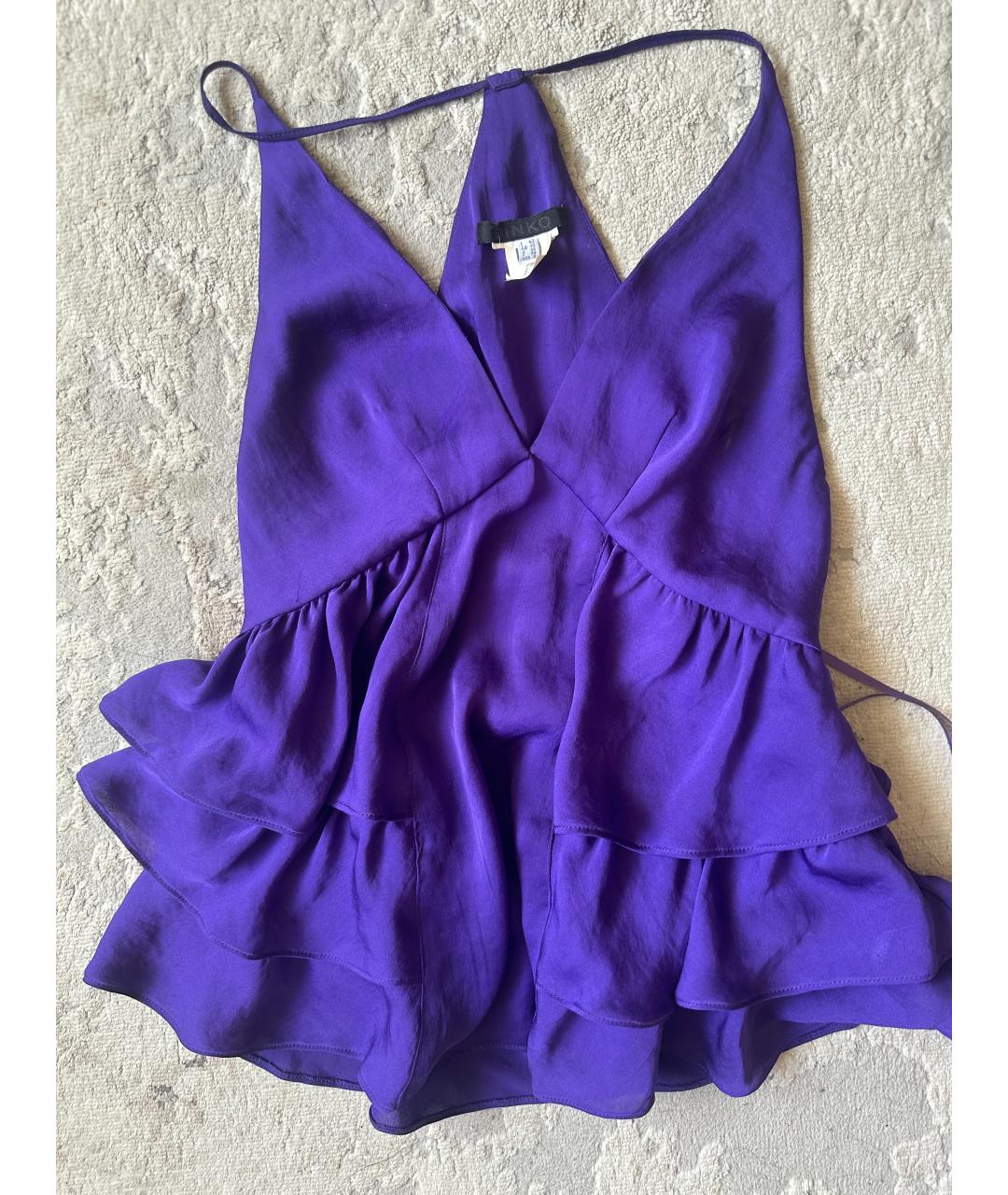 PINKO Фиолетовая шифоновая майка, фото 2