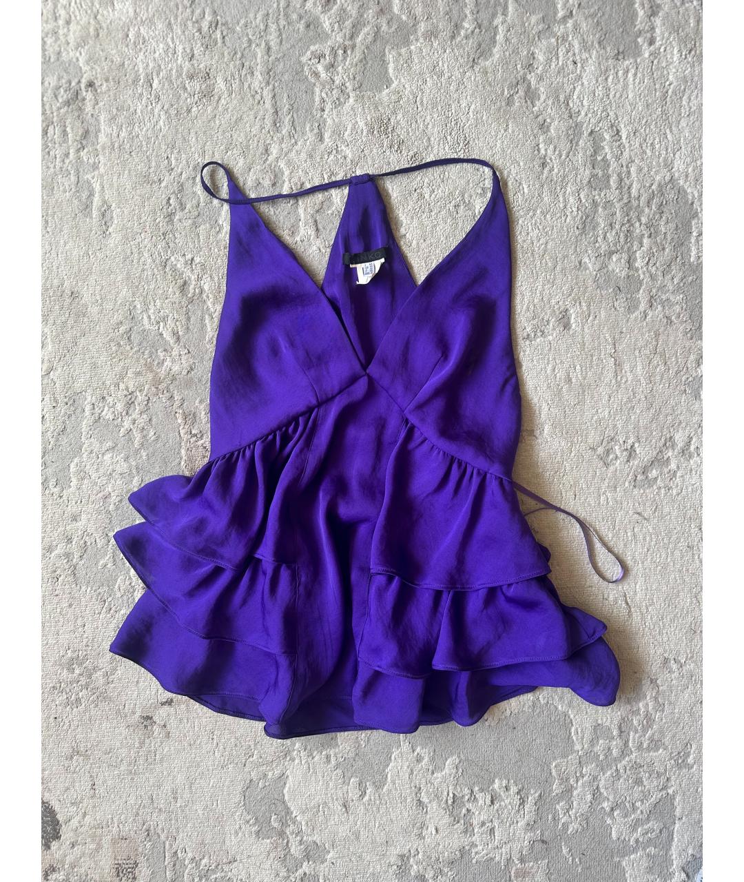 PINKO Фиолетовая шифоновая майка, фото 4