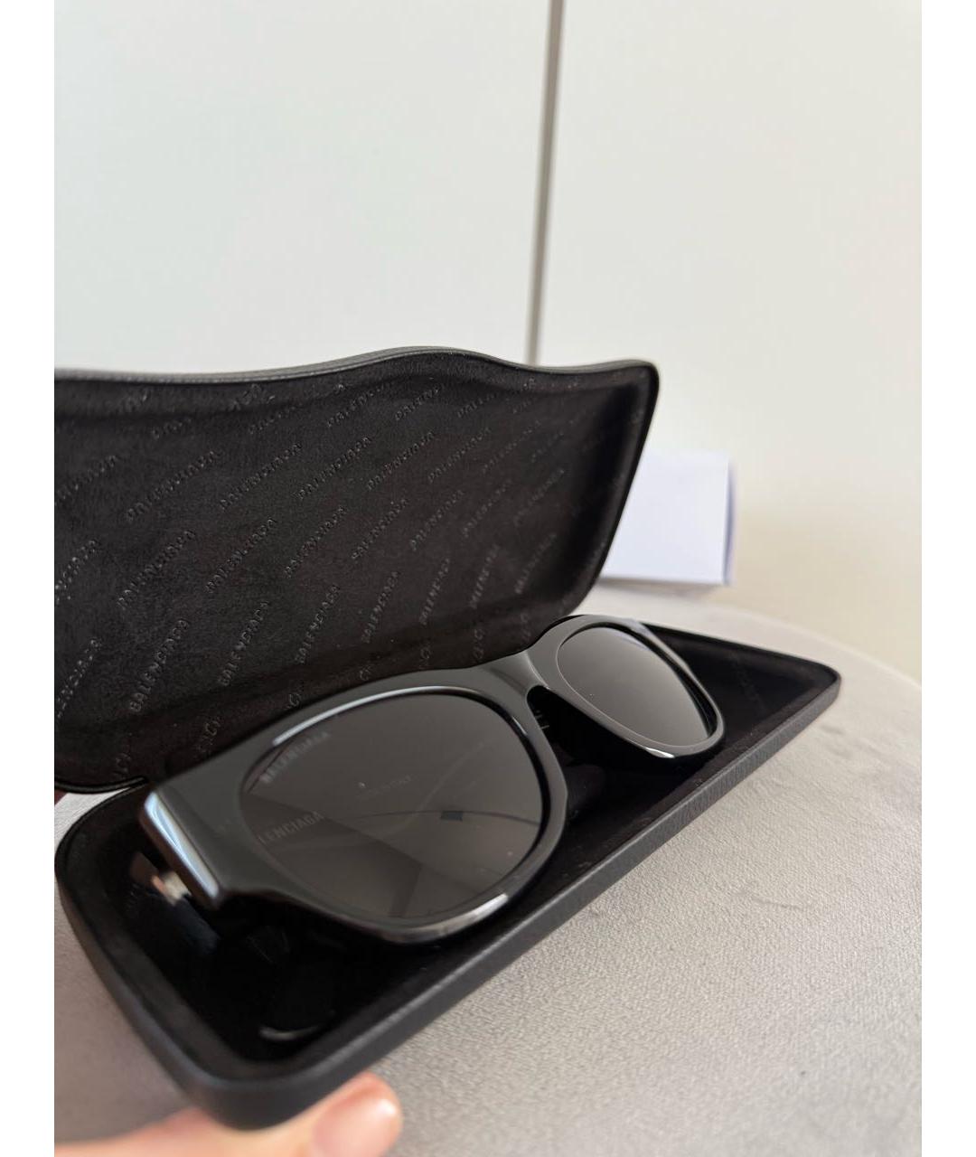 BALENCIAGA Черные пластиковые солнцезащитные очки, фото 3