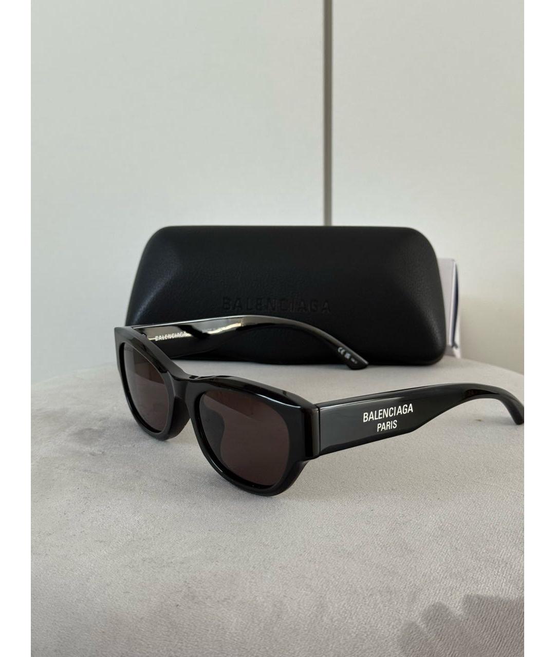 BALENCIAGA Черные пластиковые солнцезащитные очки, фото 5