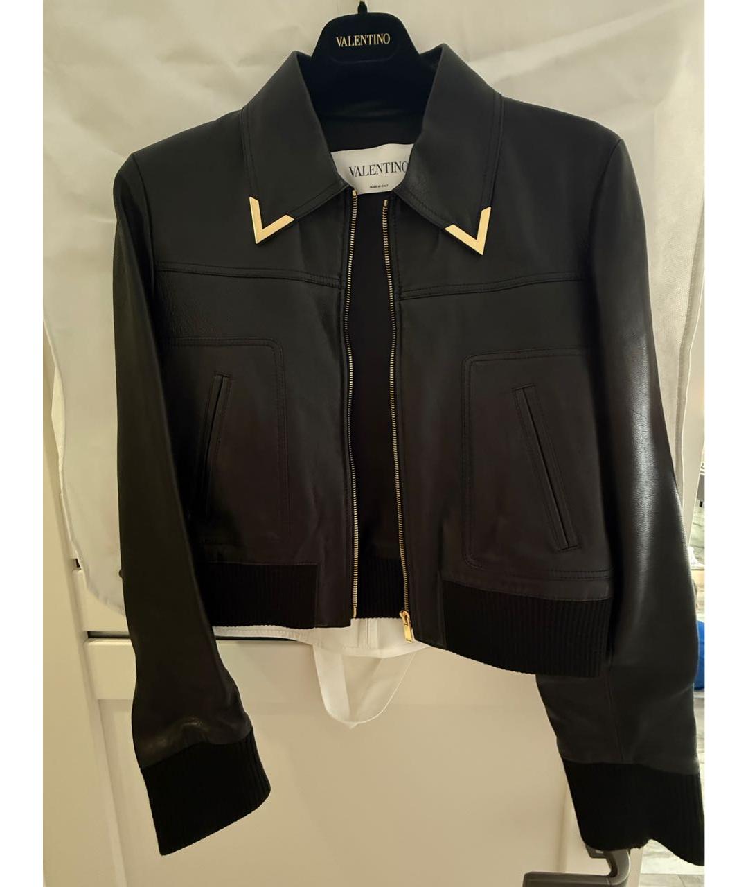 VALENTINO Черная кожаная куртка, фото 5