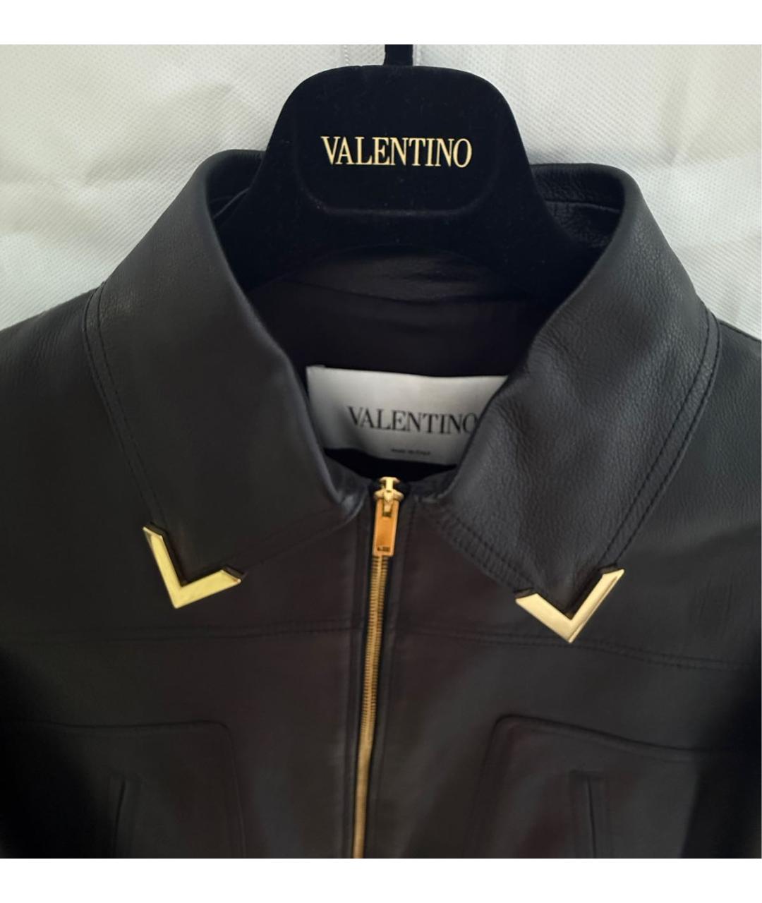 VALENTINO Черная кожаная куртка, фото 4