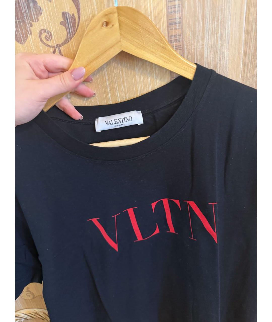 VALENTINO Черная хлопковая футболка, фото 3