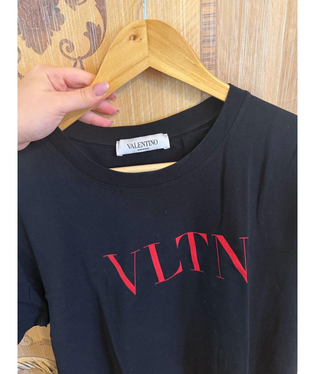 VALENTINO Черная хлопковая футболка, фото 4