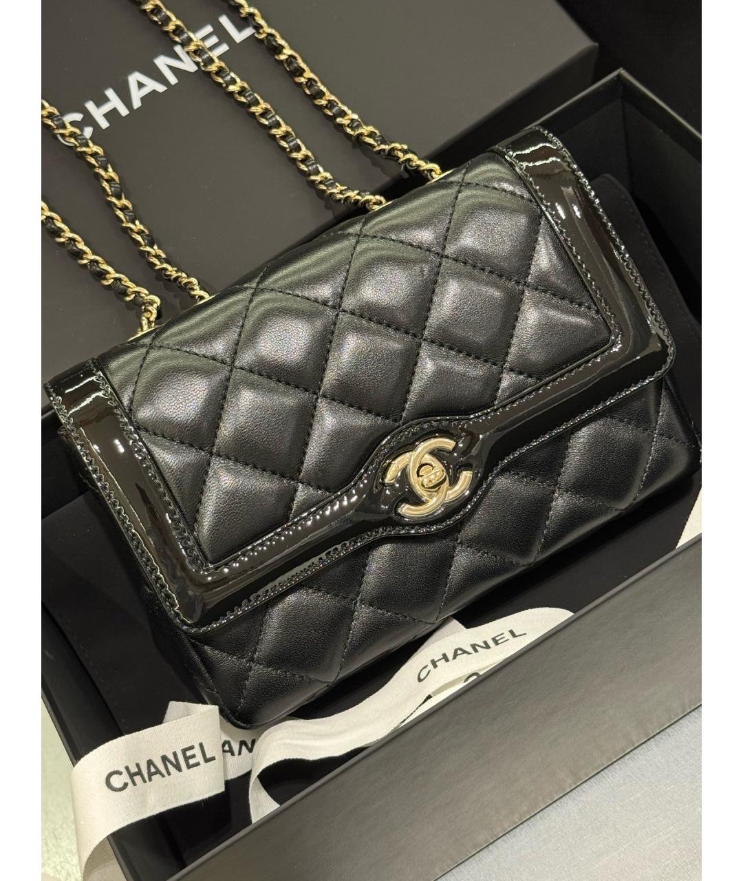 CHANEL Черная кожаная сумка через плечо, фото 2