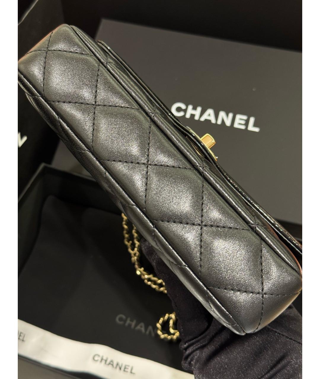 CHANEL Черная кожаная сумка через плечо, фото 5