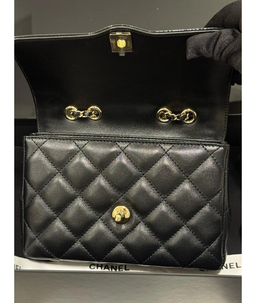 CHANEL Черная кожаная сумка через плечо, фото 3