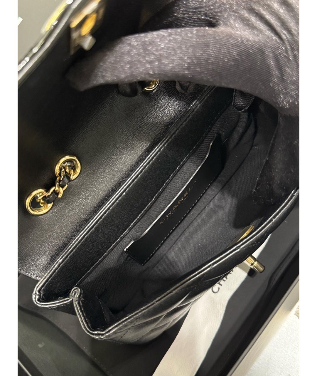 CHANEL Черная кожаная сумка через плечо, фото 6