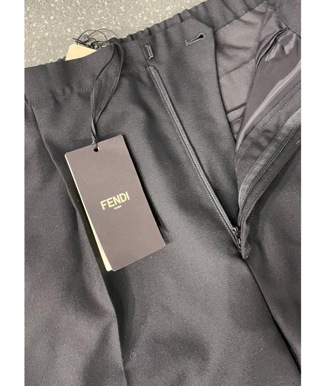 FENDI Черные шерстяные классические брюки, фото 3