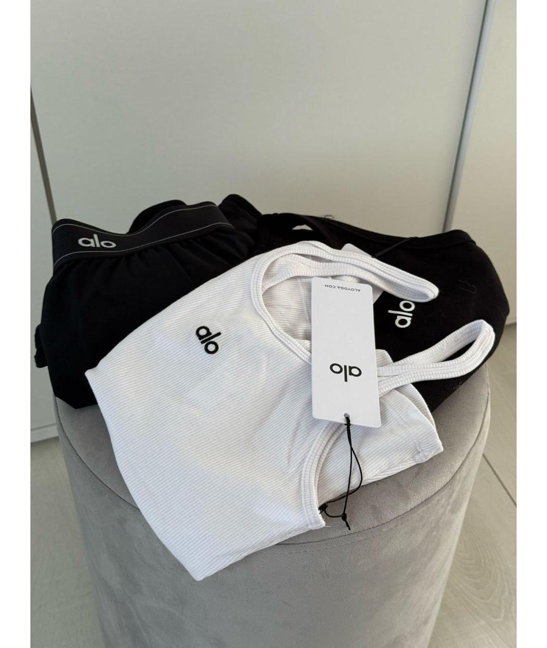 ALO YOGA Белая хлопковая майка, фото 2