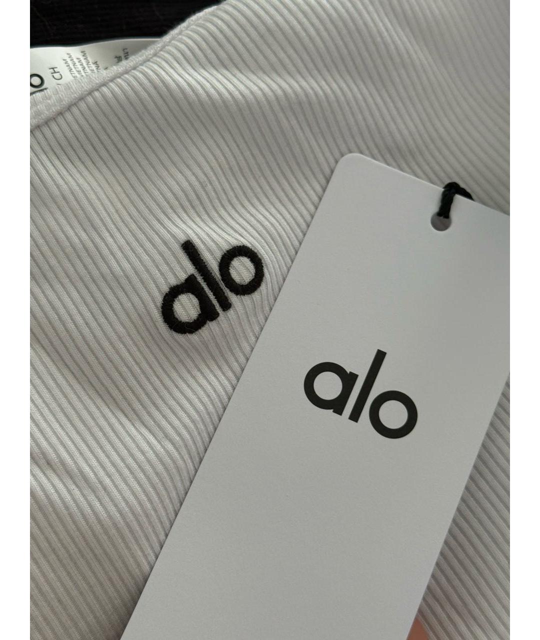 ALO YOGA Белая хлопковая майка, фото 3