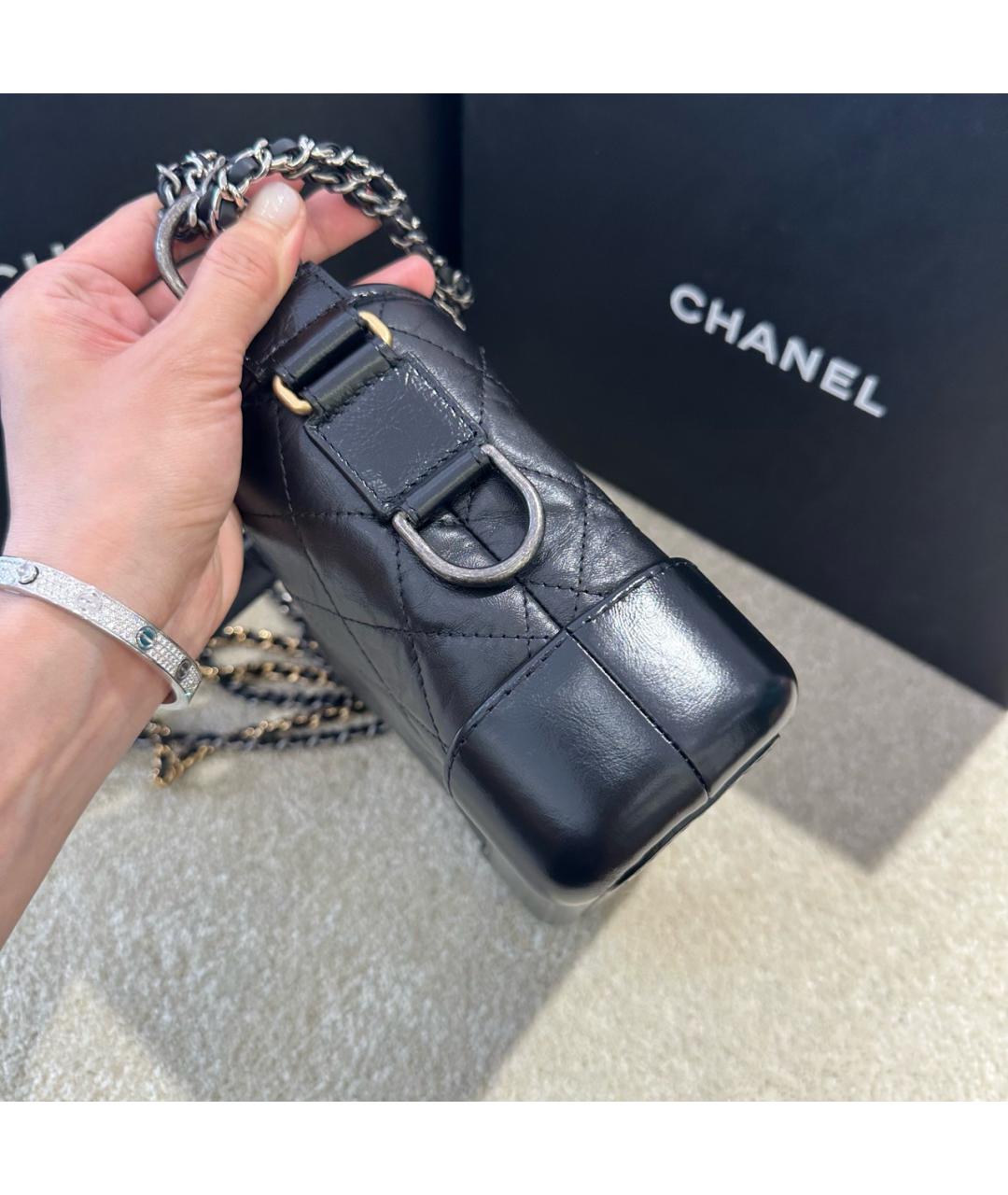 CHANEL Черная кожаная сумка через плечо, фото 5