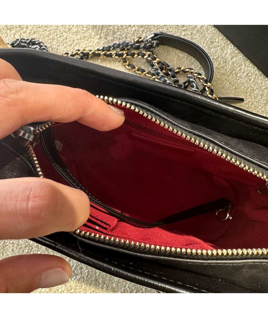 CHANEL Черная кожаная сумка через плечо, фото 7