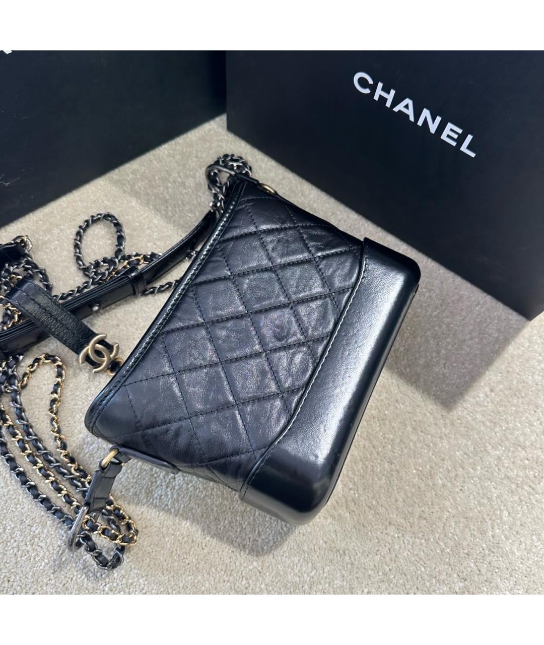 CHANEL Черная кожаная сумка через плечо, фото 2