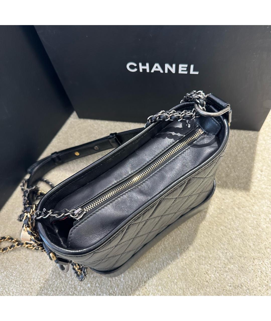 CHANEL Черная кожаная сумка через плечо, фото 6