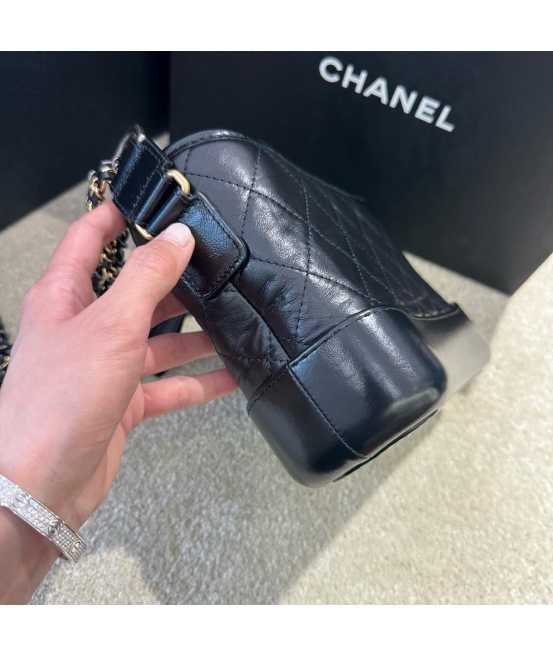 CHANEL Черная кожаная сумка через плечо, фото 4