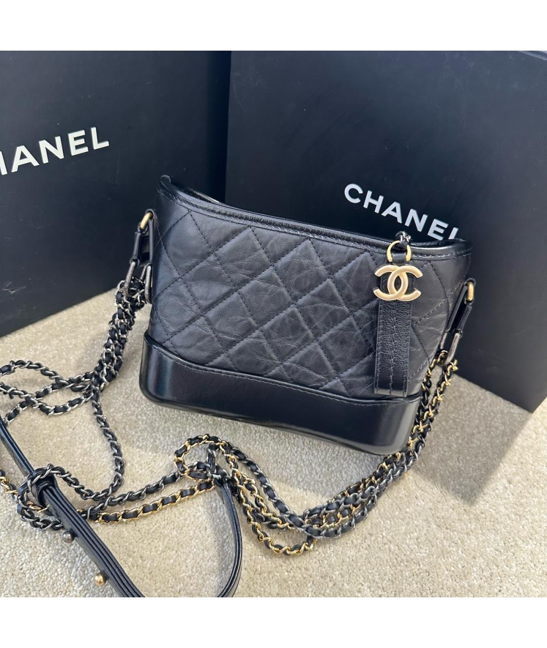 CHANEL Черная кожаная сумка через плечо, фото 8