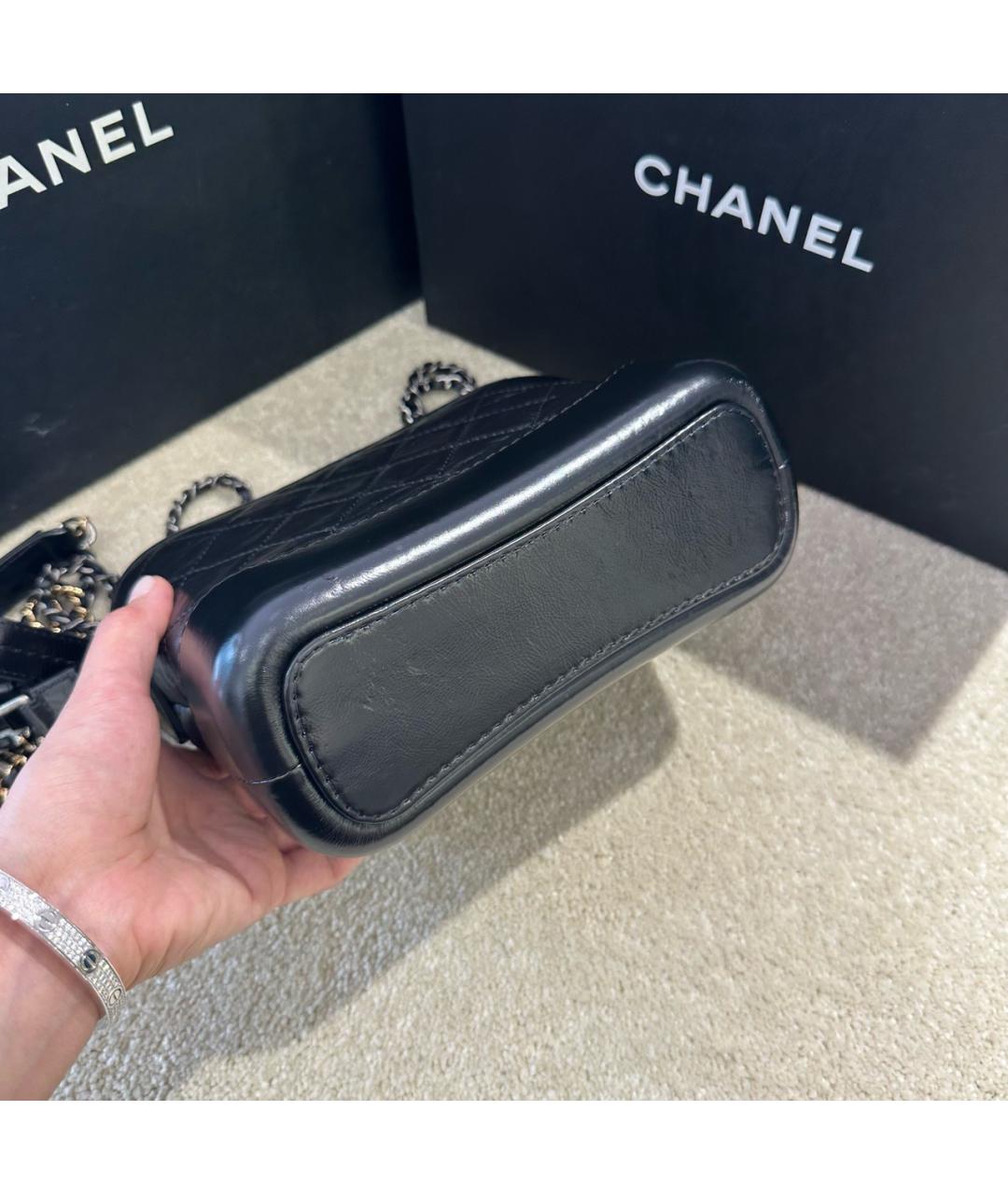 CHANEL Черная кожаная сумка через плечо, фото 3