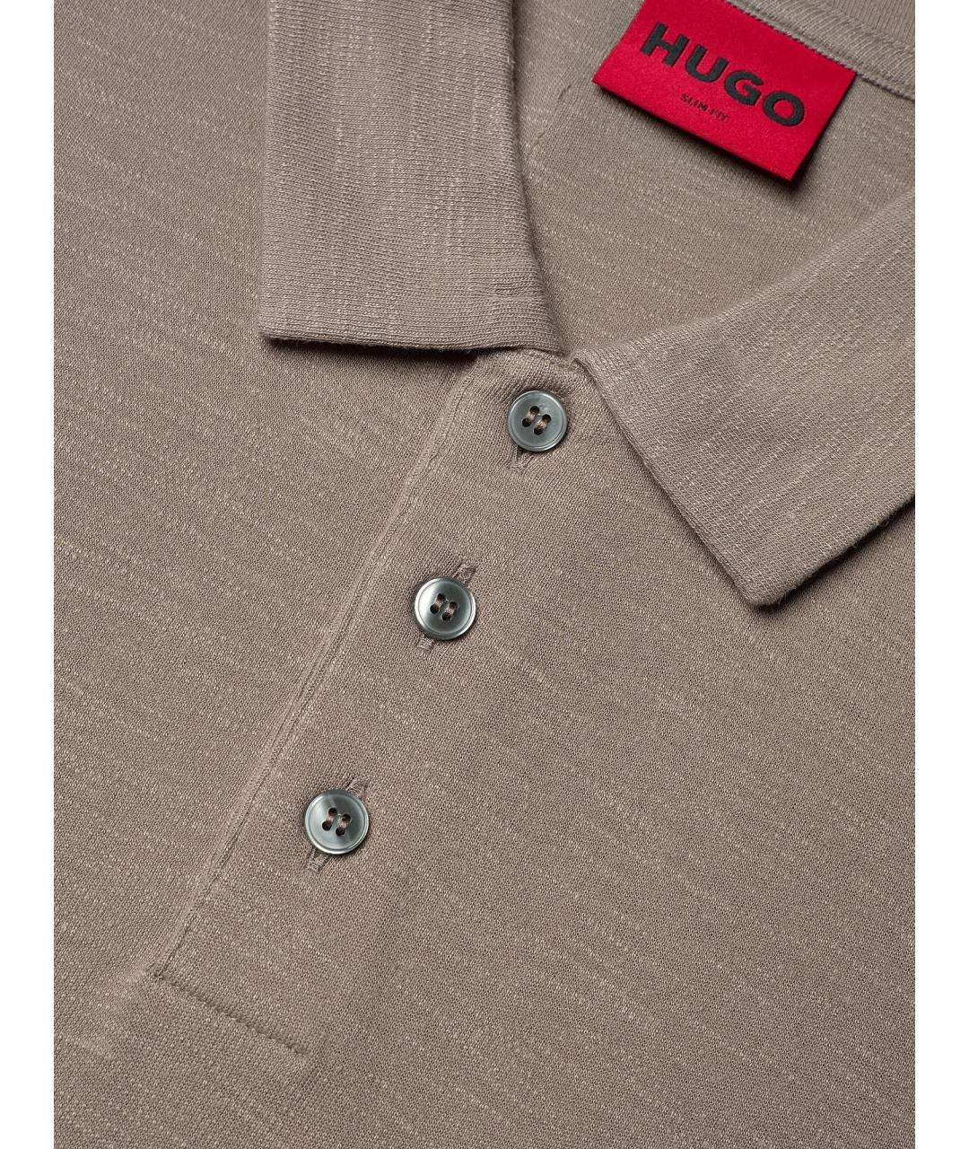 HUGO BOSS Бежевое поло с коротким рукавом, фото 3