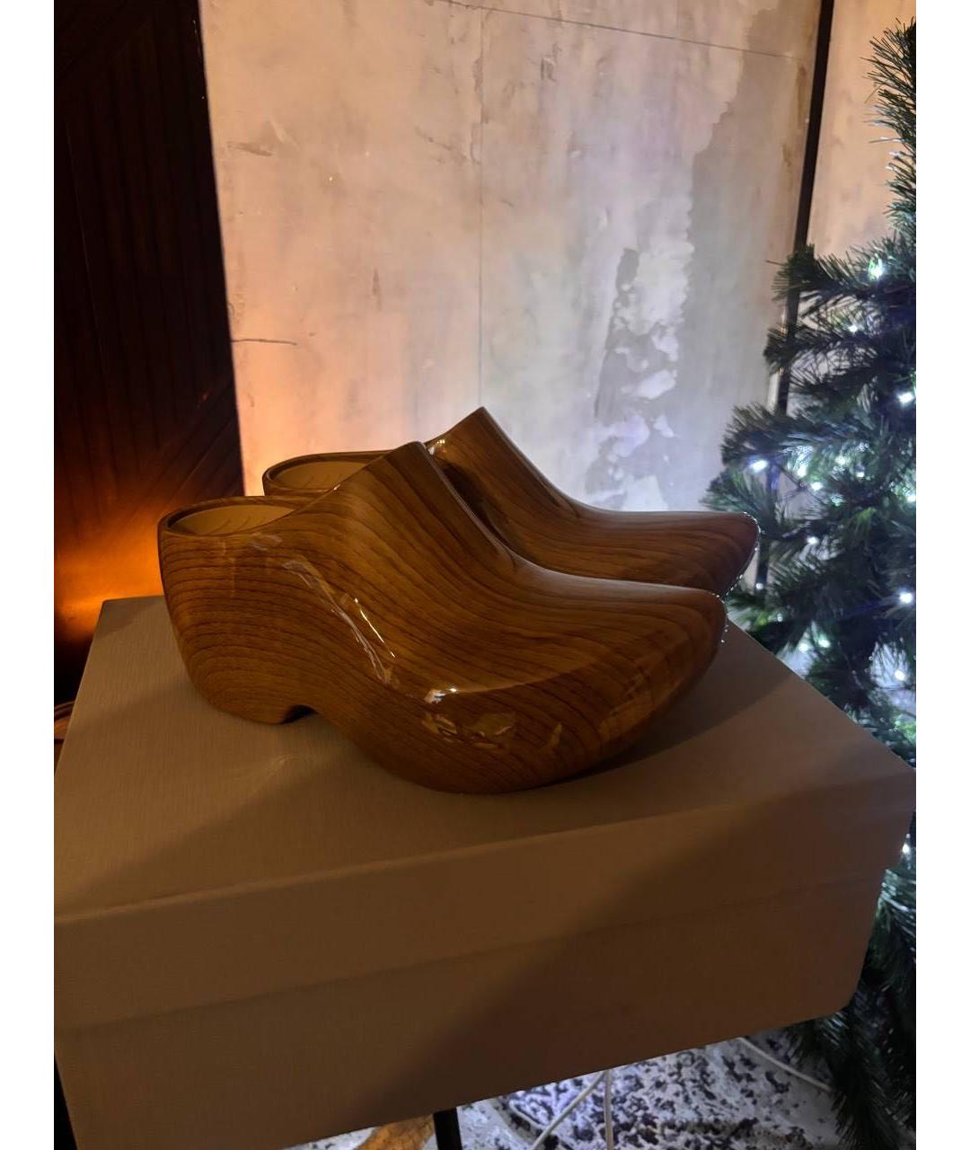 BALENCIAGA Коричневые резиновые лоферы, фото 5