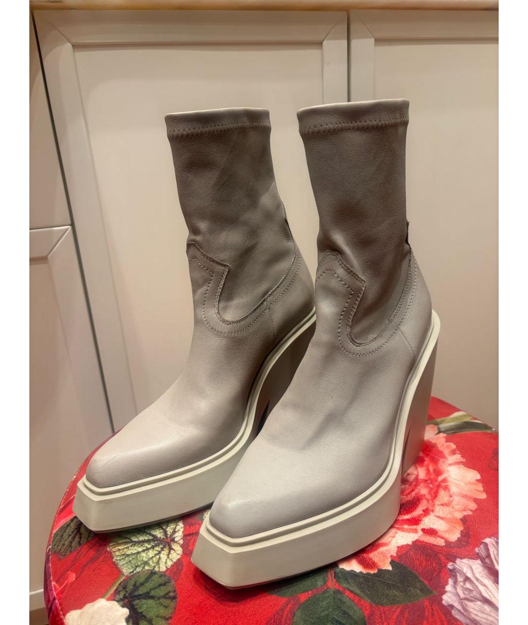 VIC MATIE Серые кожаные полусапоги, фото 5