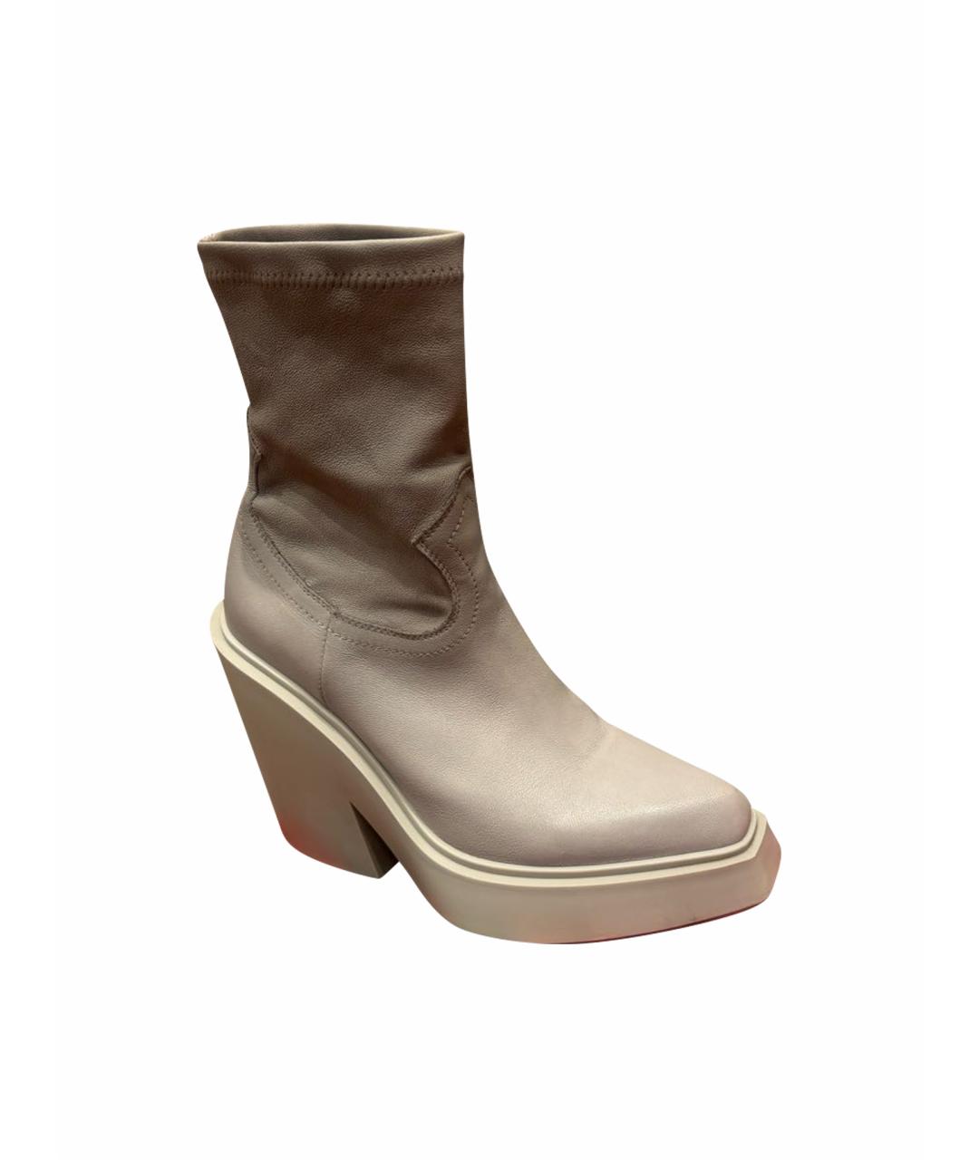 VIC MATIE Серые кожаные полусапоги, фото 1