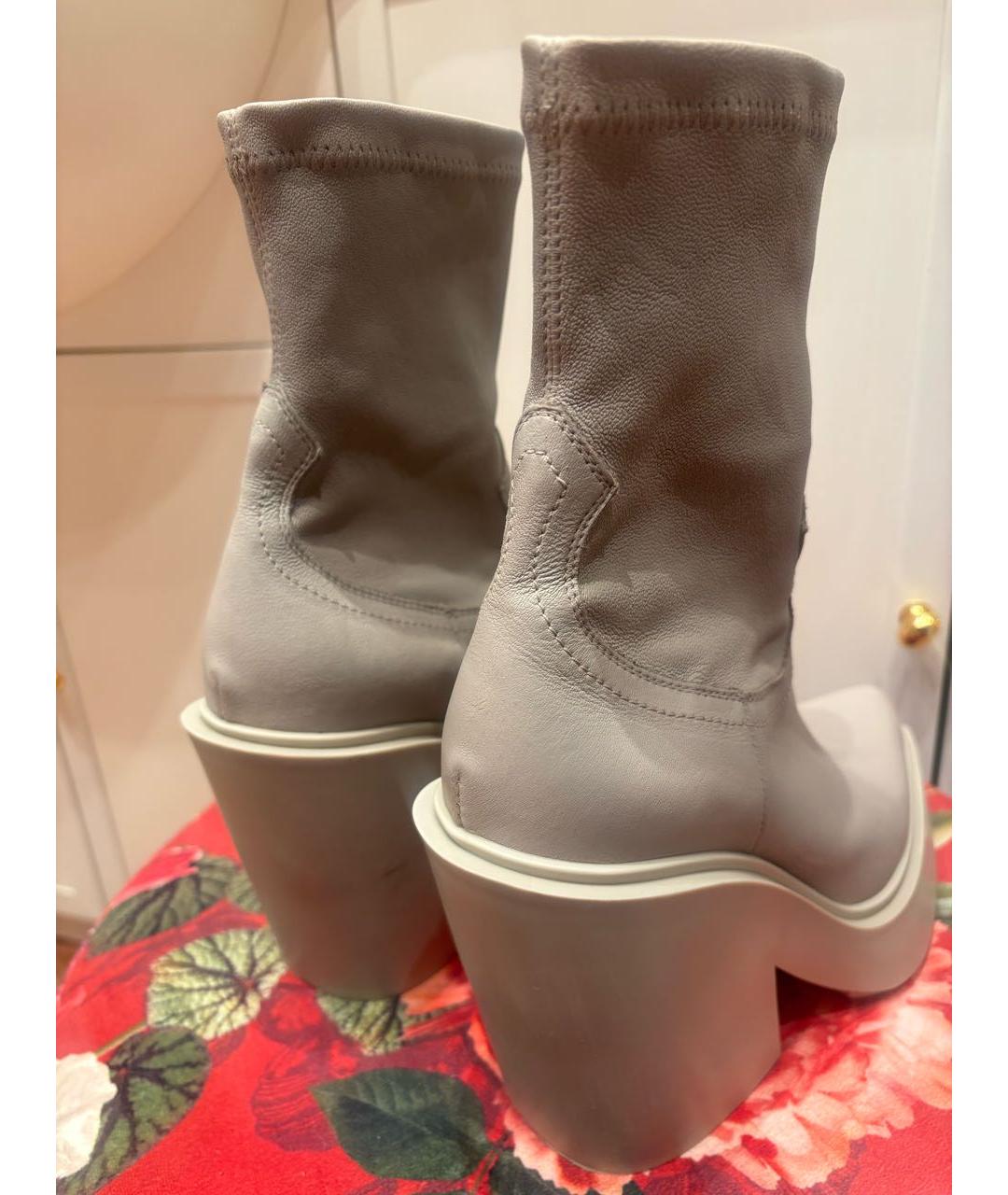 VIC MATIE Серые кожаные полусапоги, фото 6