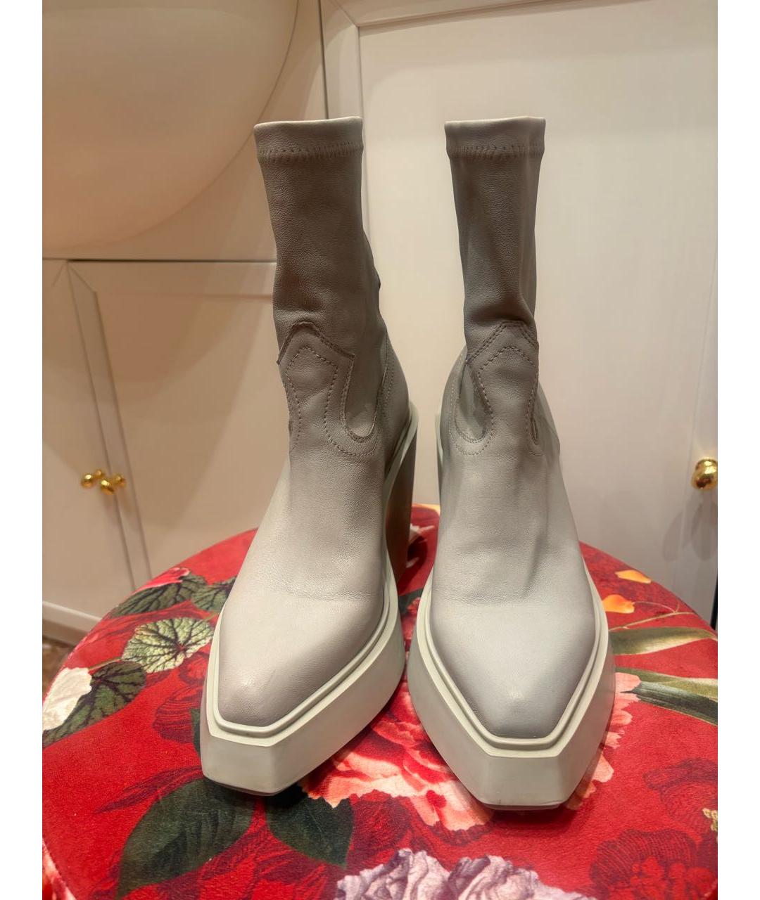 VIC MATIE Серые кожаные полусапоги, фото 2