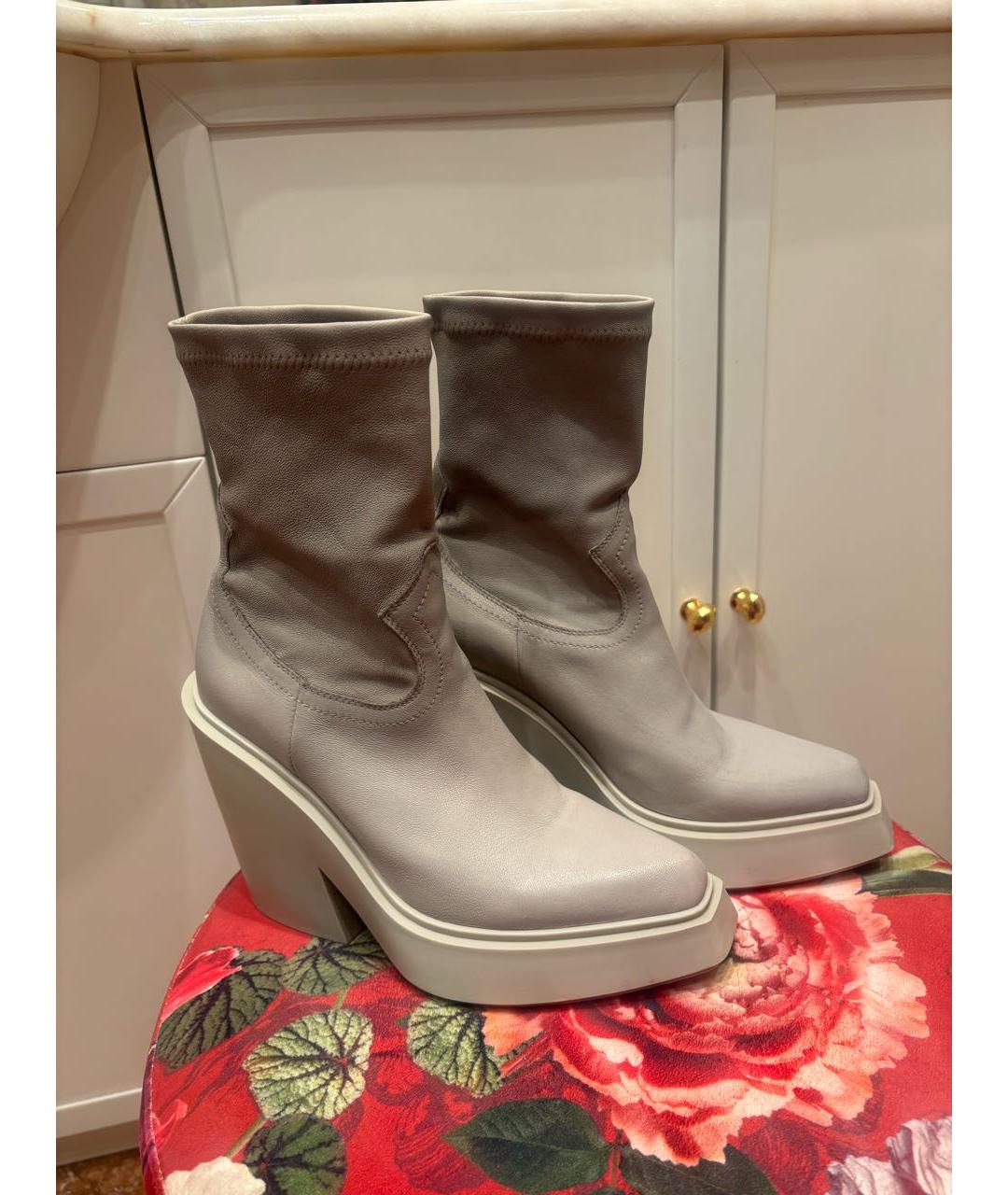 VIC MATIE Серые кожаные полусапоги, фото 8