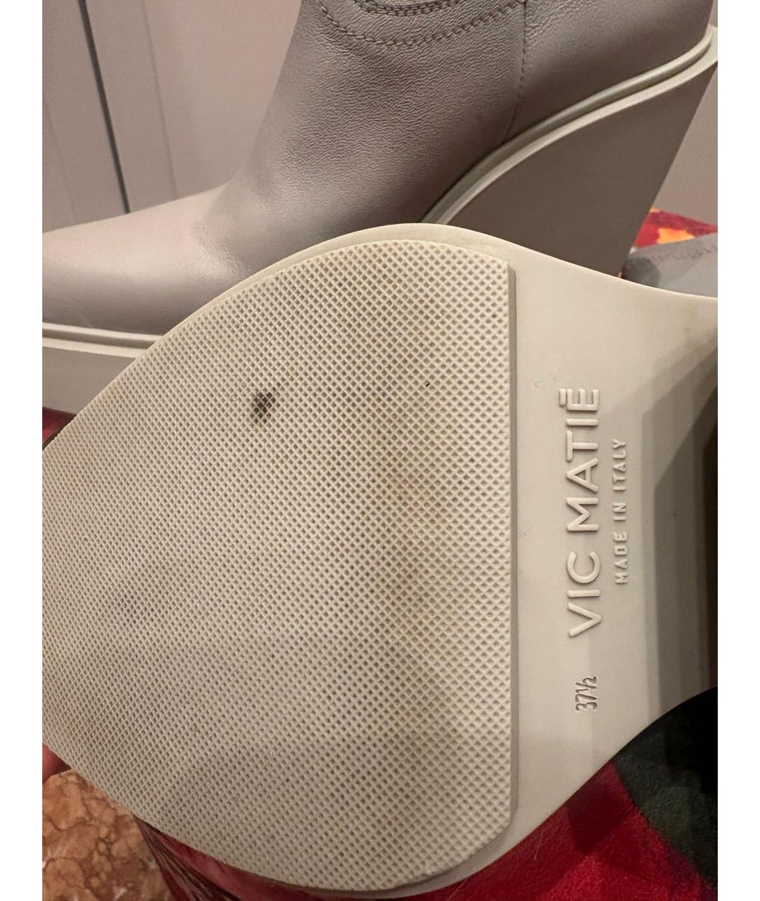 VIC MATIE Серые кожаные полусапоги, фото 7