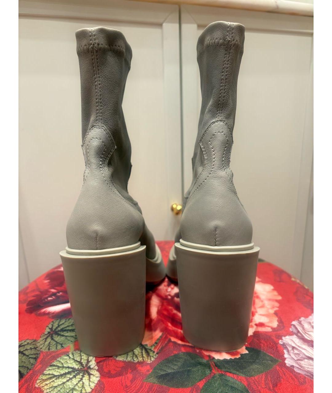VIC MATIE Серые кожаные полусапоги, фото 4