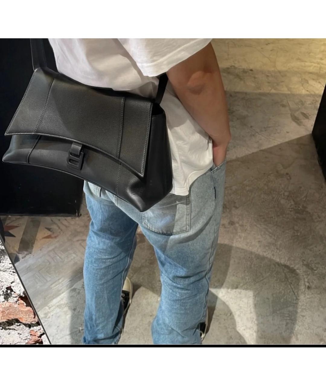 BALENCIAGA Черная кожаная сумка через плечо, фото 7