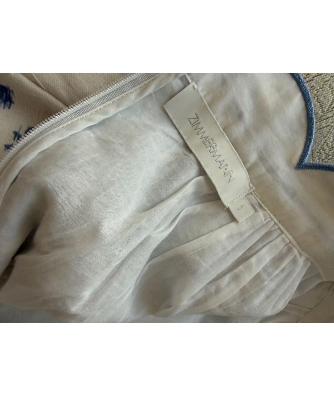 ZIMMERMANN Мульти льняная юбка мини, фото 3