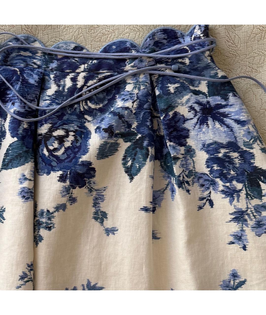 ZIMMERMANN Мульти льняная юбка мини, фото 4