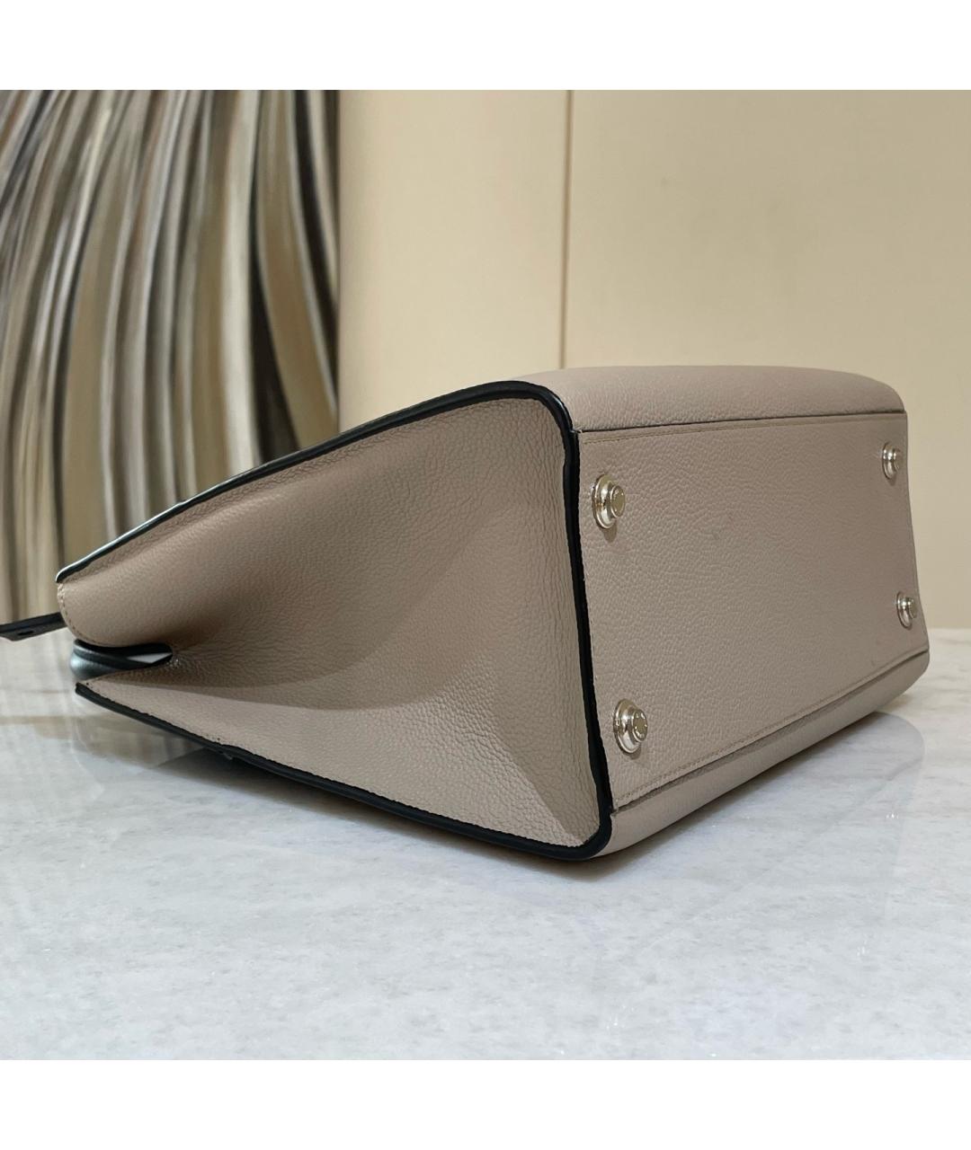 LOUIS VUITTON Серая кожаная сумка тоут, фото 5