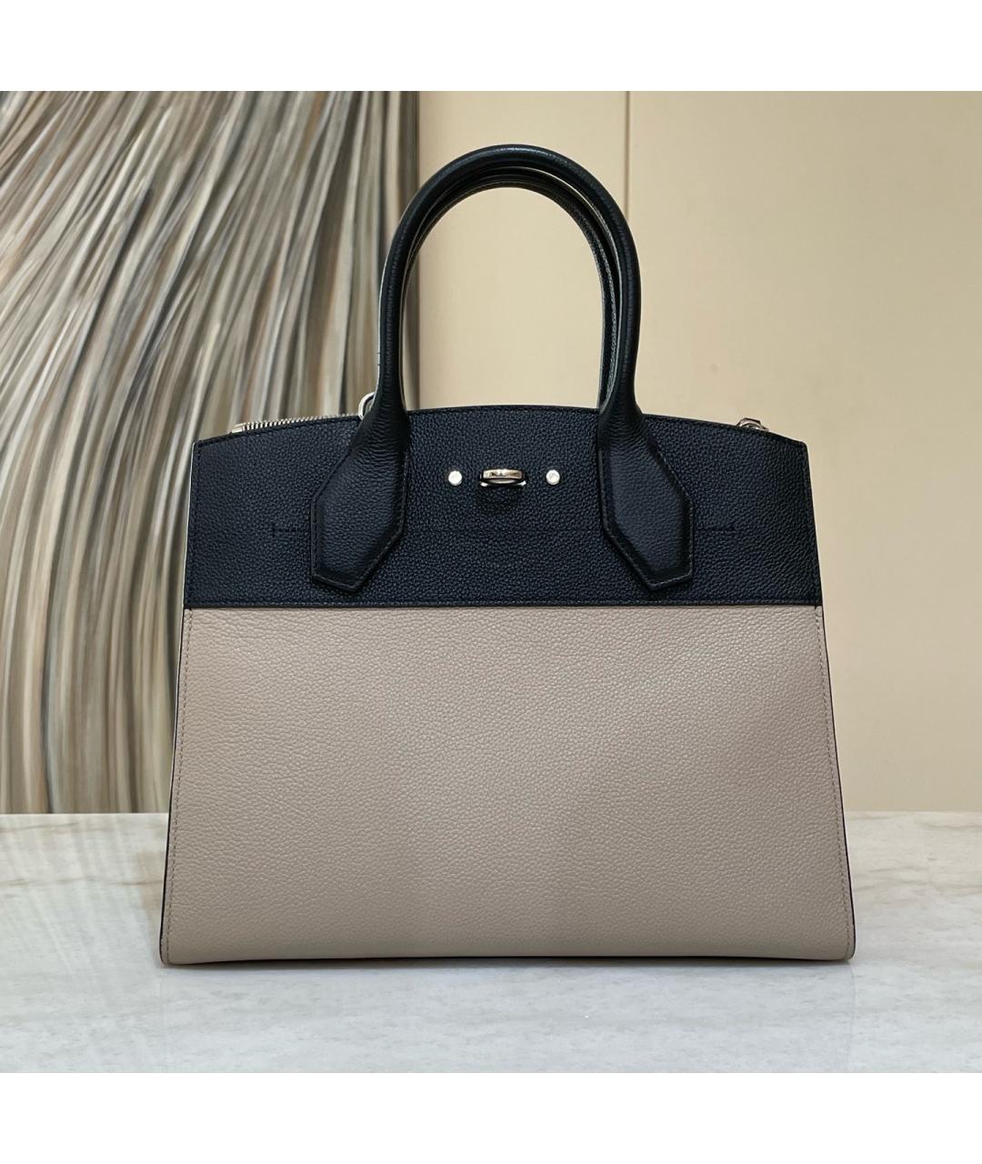 LOUIS VUITTON Серая кожаная сумка тоут, фото 9