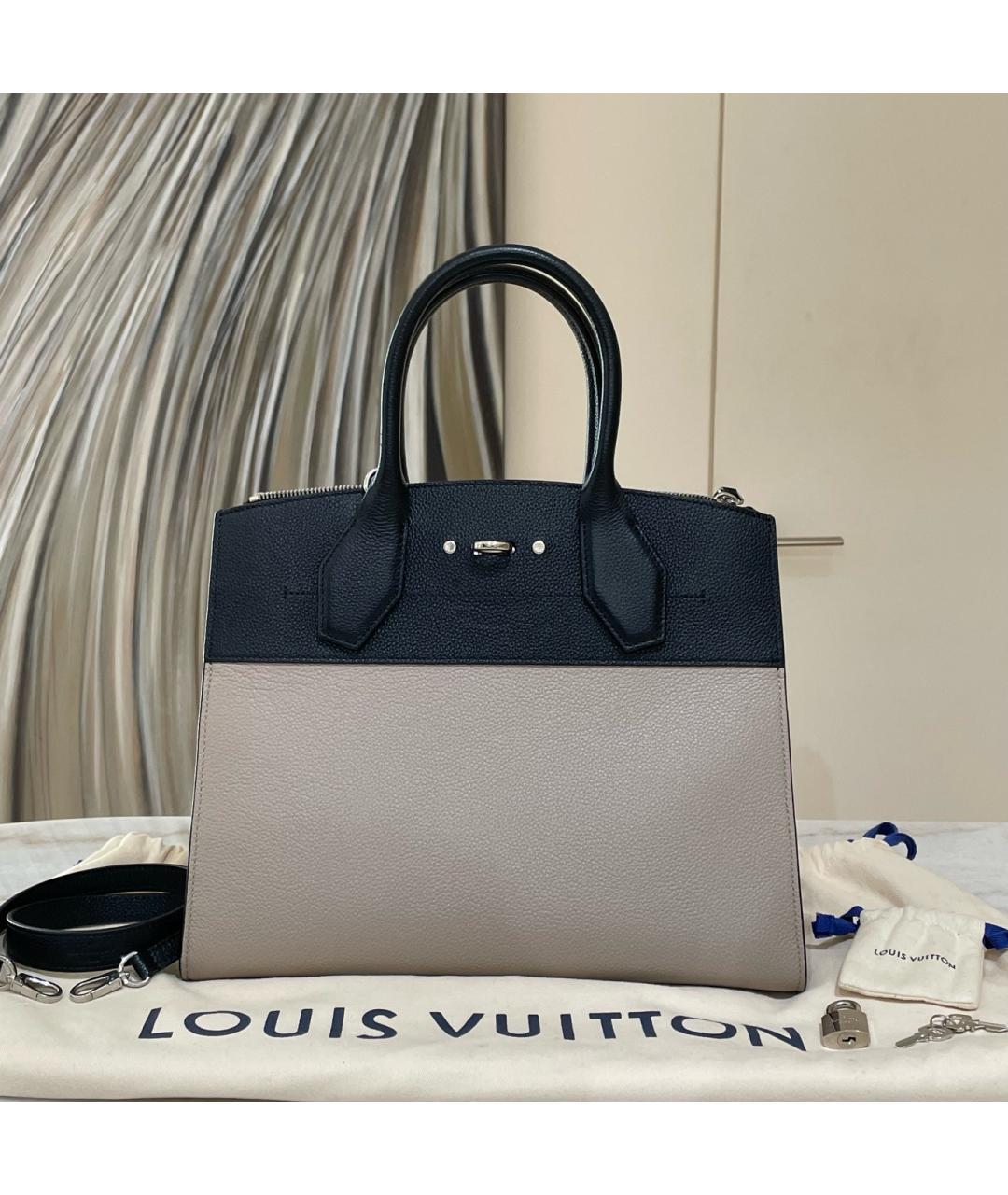 LOUIS VUITTON Серая кожаная сумка тоут, фото 2