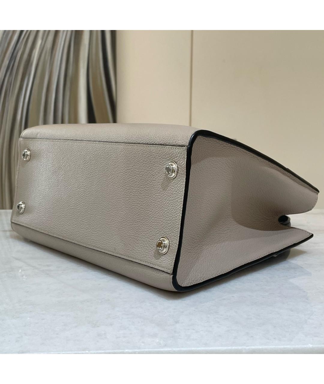 LOUIS VUITTON Серая кожаная сумка тоут, фото 6