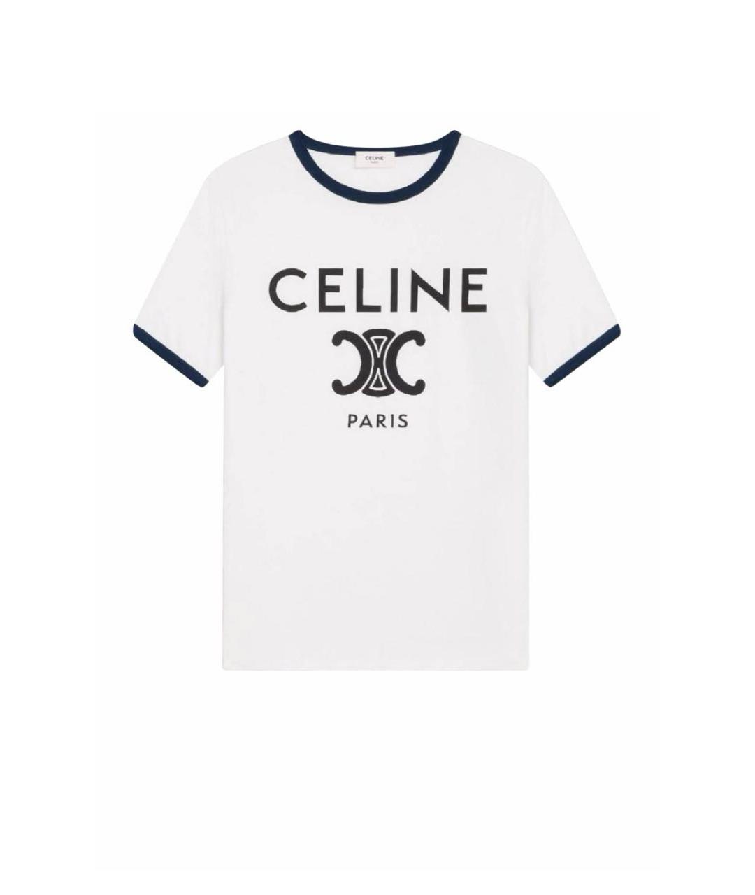 CELINE Белая хлопковая футболка, фото 1
