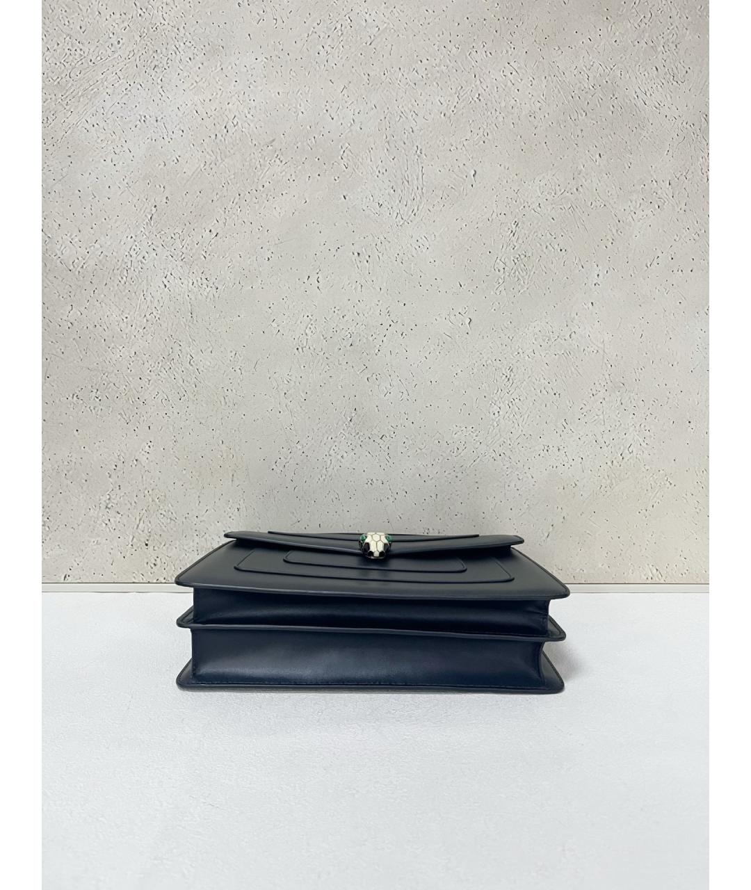 BVLGARI Черная кожаная сумка через плечо, фото 5