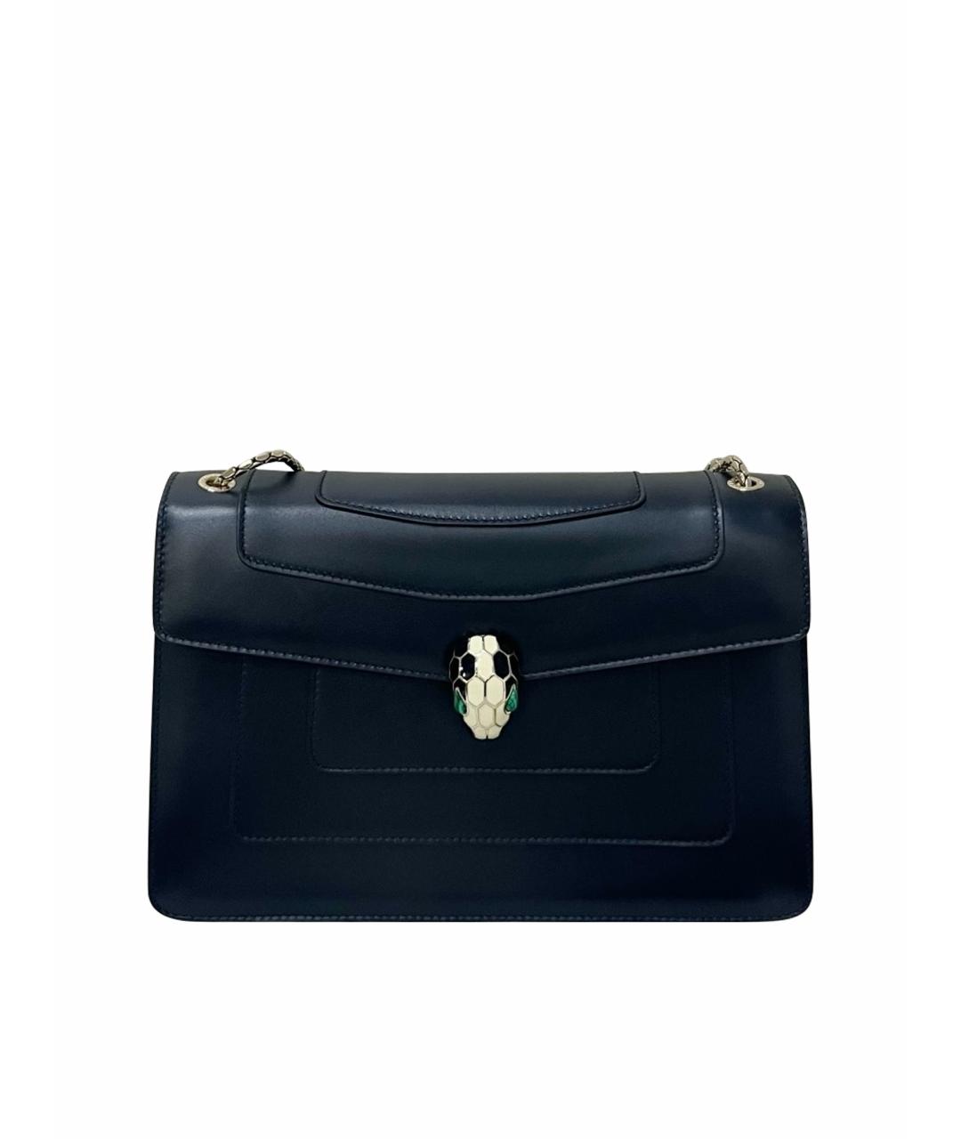 BVLGARI Черная кожаная сумка через плечо, фото 1