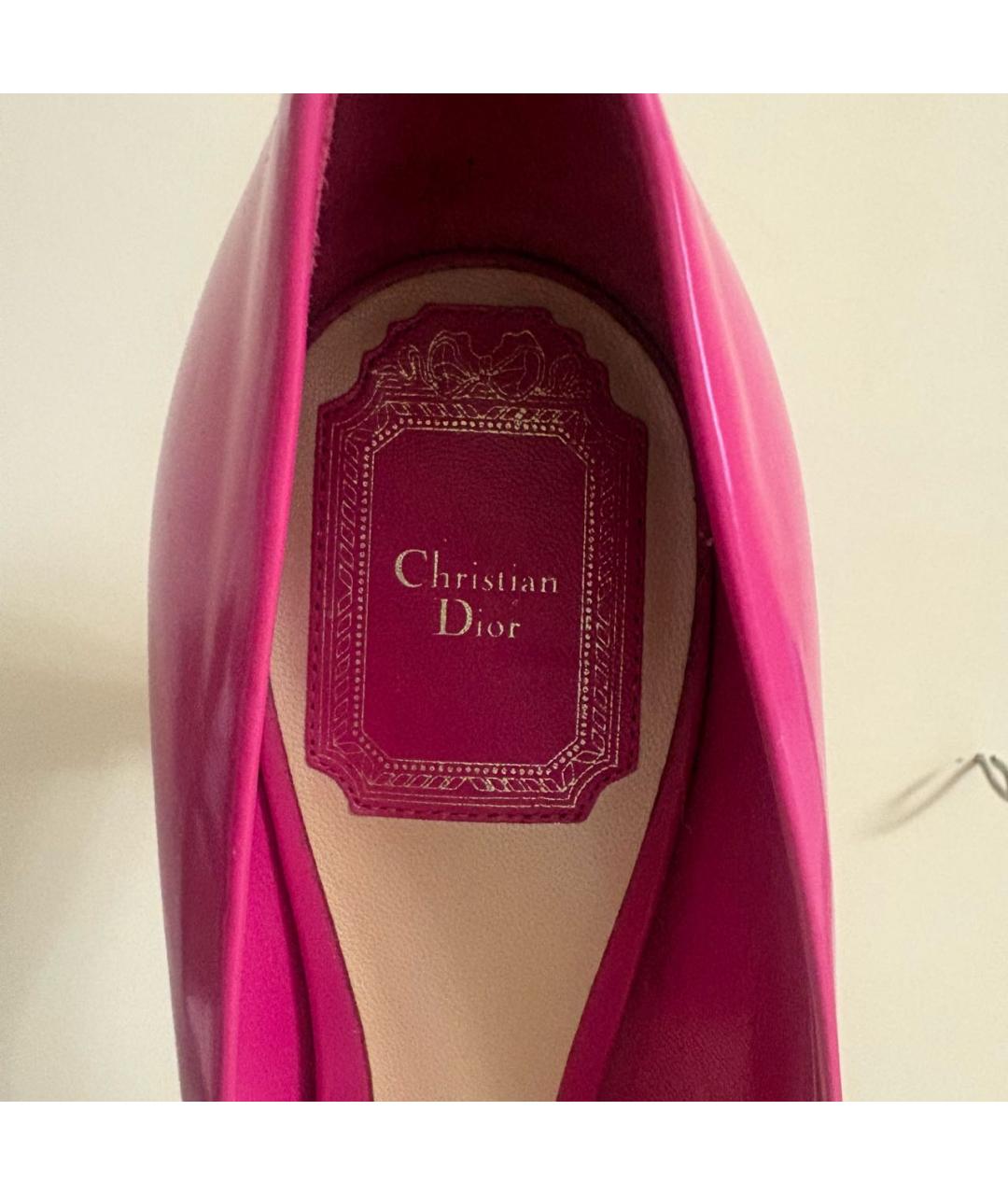 CHRISTIAN DIOR Розовые туфли из лакированной кожи, фото 6