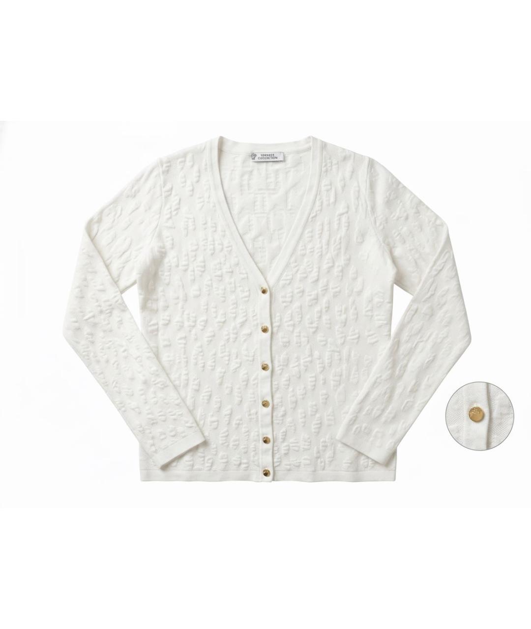 VERSACE COLLECTION Белый вискозный кардиган, фото 8