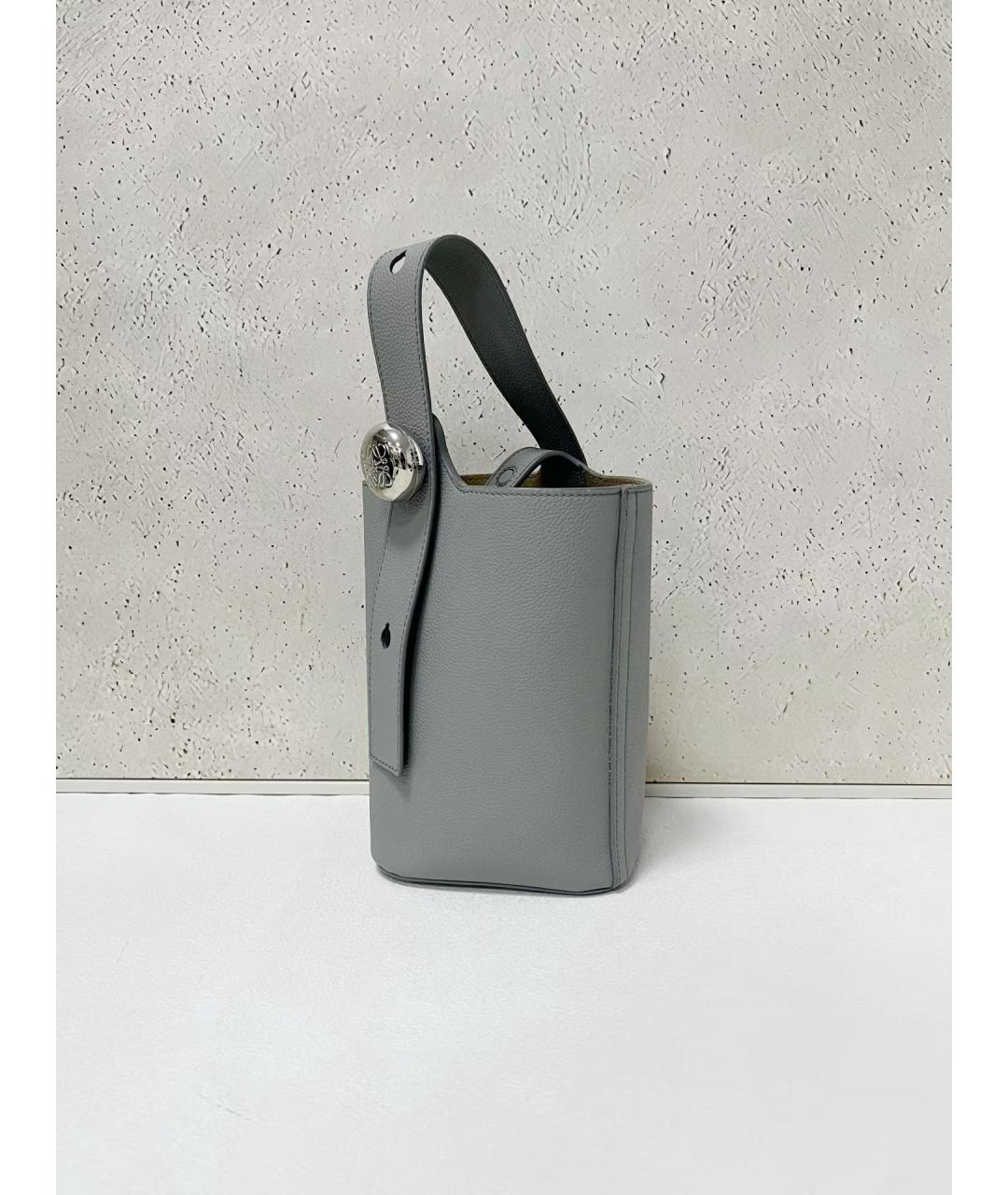 LOEWE Серая кожаная сумка тоут, фото 3