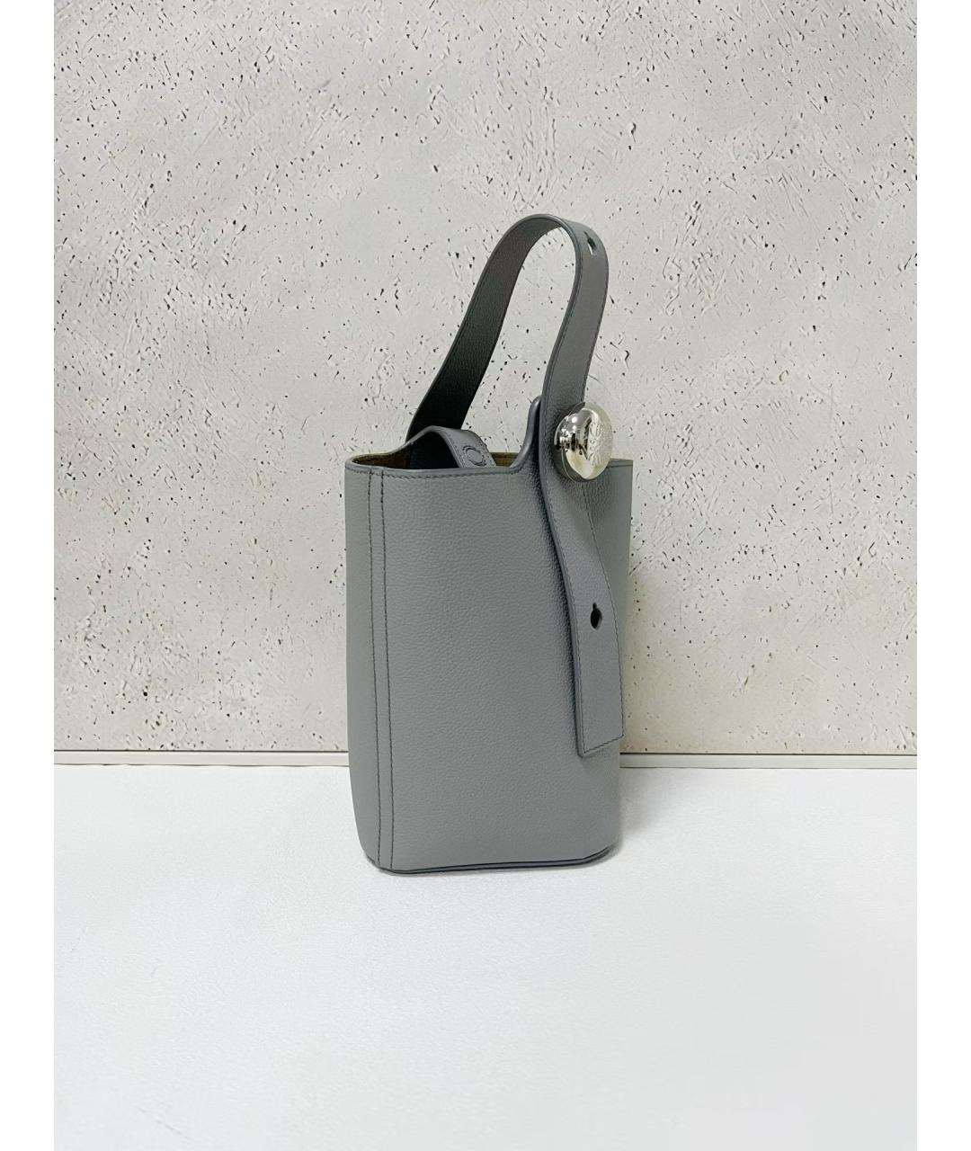 LOEWE Серая кожаная сумка тоут, фото 4