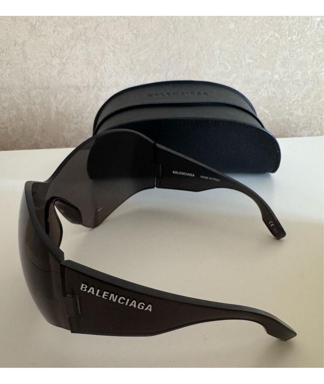 BALENCIAGA Черные пластиковые солнцезащитные очки, фото 5