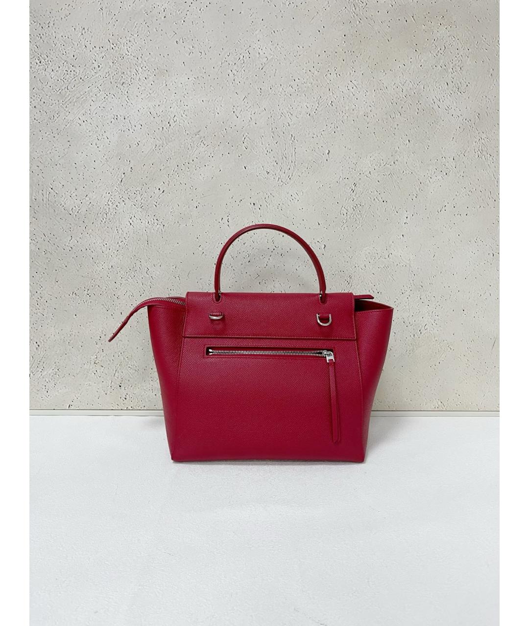 CELINE Красная кожаная сумка с короткими ручками, фото 2