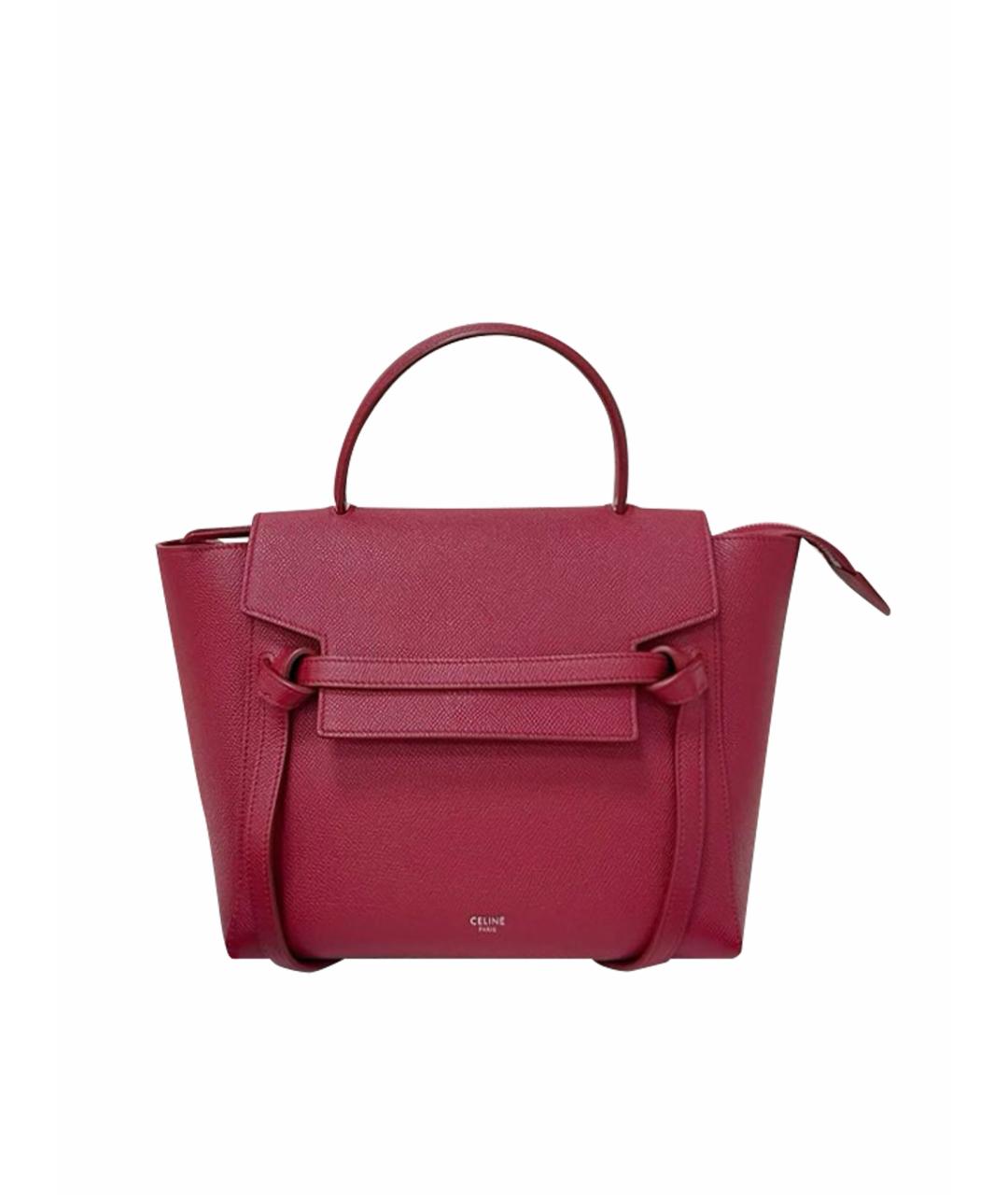 CELINE Красная кожаная сумка с короткими ручками, фото 1