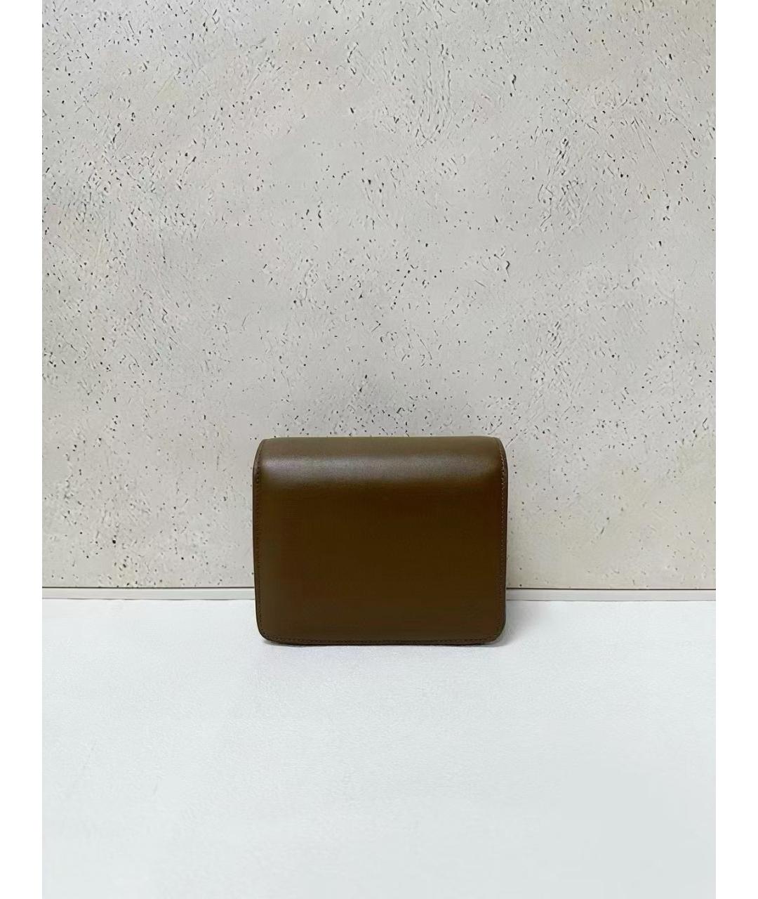 CELINE Коричневая кожаная сумка через плечо, фото 2